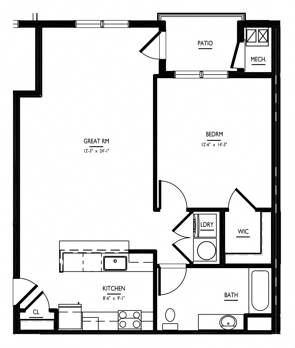 floorplan of apartment 3404